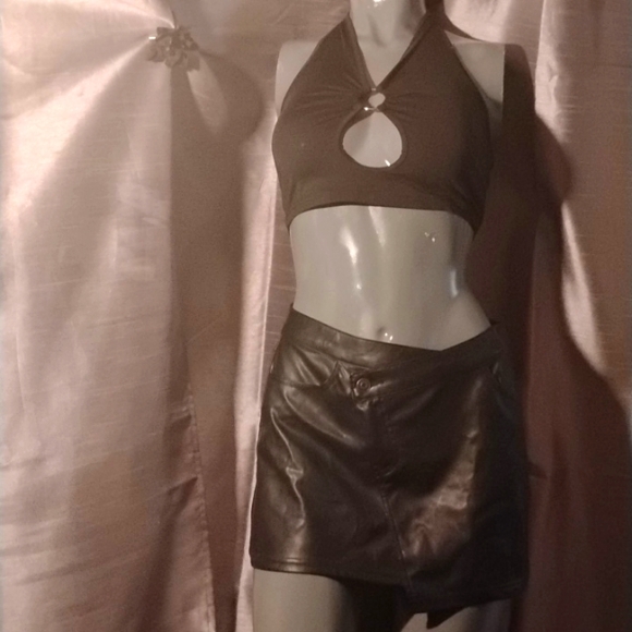 Shien half top & Future Collective leather skirt - Picture 1 of 5